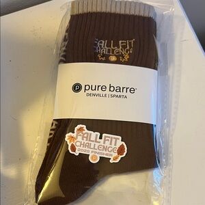 Pure Barre Fall Fit Challenge Brown Socks
